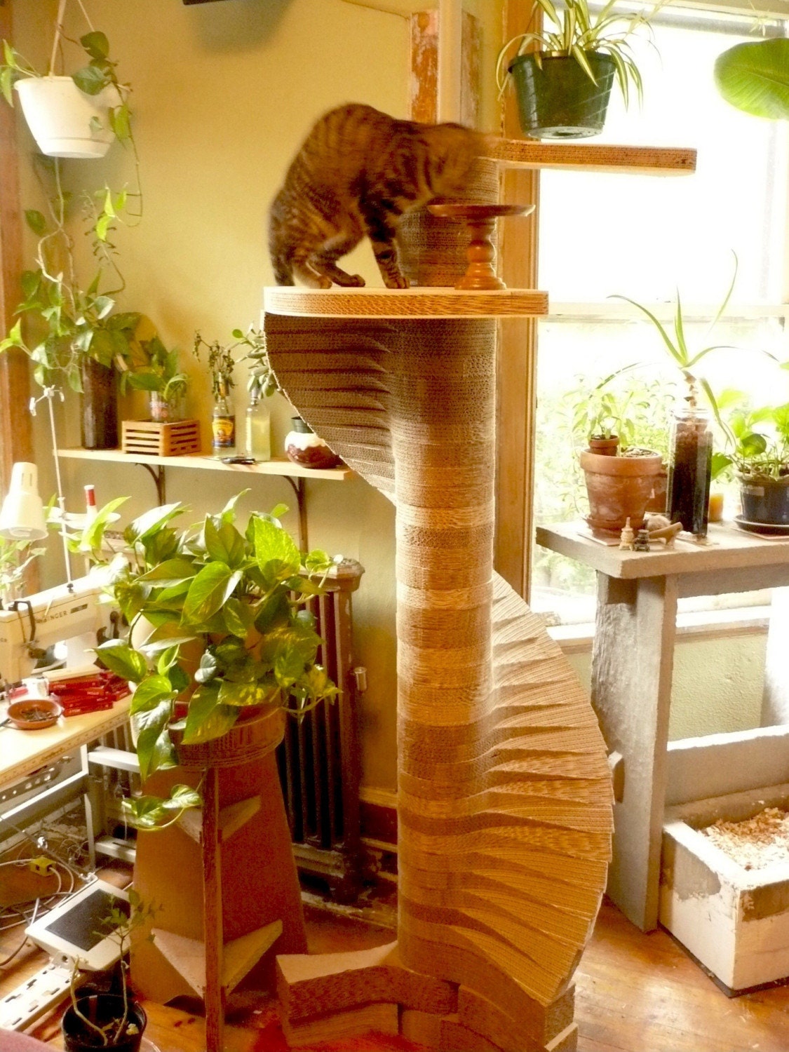 Helical Cardboard Cat Tower\/Gym