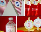Circus Carnival Birthday Party - PRINTABLE ONLY - Banner, Toppers, Tags, Invitation and more Il_170x135