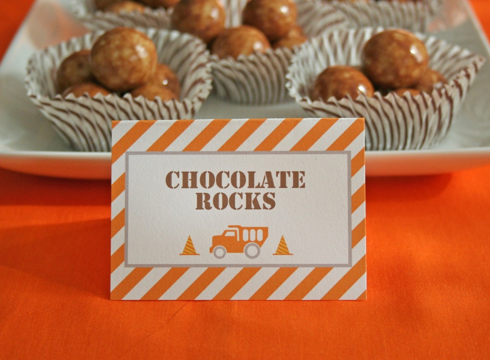 Menu or Food cards - Construction Birthday Party - PRINTABLE only Il_570xn