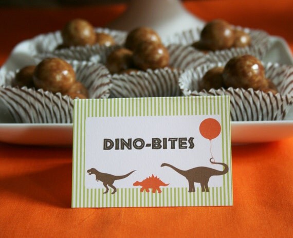 Menu or Food cards - Dinosaur Birthday Party - PRINTABLE only Il_570xn