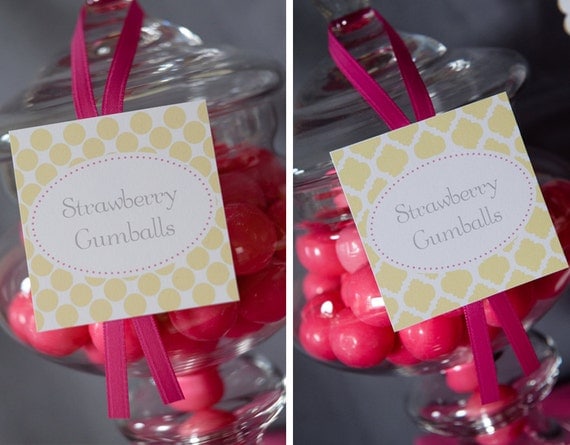 Candy Buffet Candy Bar Tags Labels - custom tags for wedding or party candy and dessert buffets Il_570xn