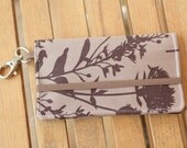 iPhone Wallet - Brown Floral Cell Phone Wallet - Brown Floral Dandelion Print - Smart Phone Wallet - Custom Size
