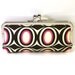 Pink, Black, and Cream Modern Oval Print Large and Slim Frame Clutch