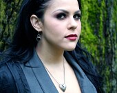 Sutured heart necklace sterling silver