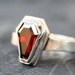 True Blood garnet gemstone coffin ring sterling silver