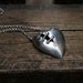 Sutured Heart necklace silver alloy sterling silver chain