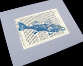 Moby Dick GYOTAKU Original Fish Art Rubbing by artsit Barry Singer matted