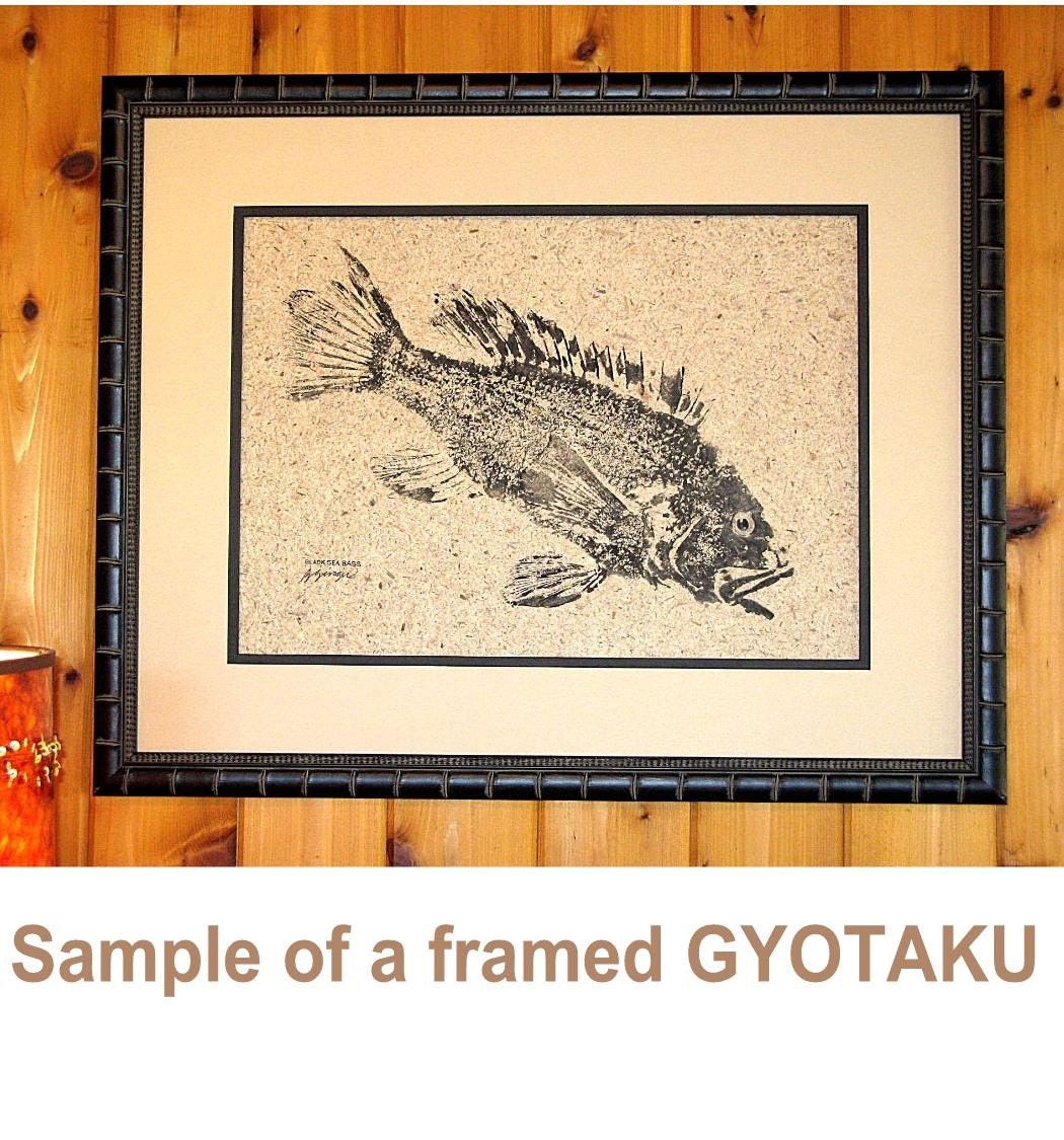 PISCES Original GYOTAKU (fish rubbing)on Mango Natural Paper