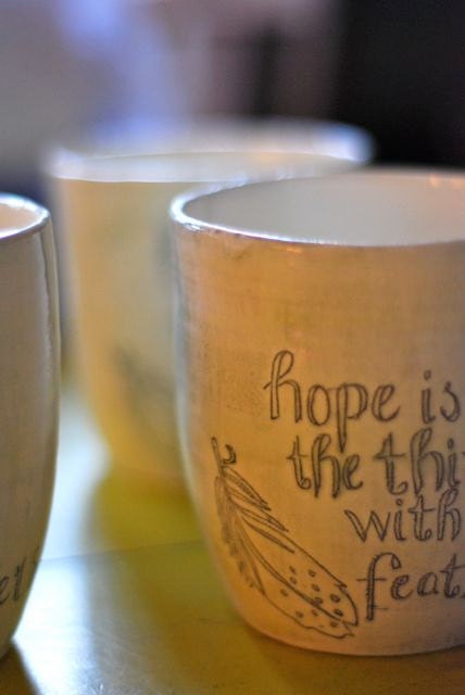 hope is the thing with feathers tumbler- MADE TO ORDER