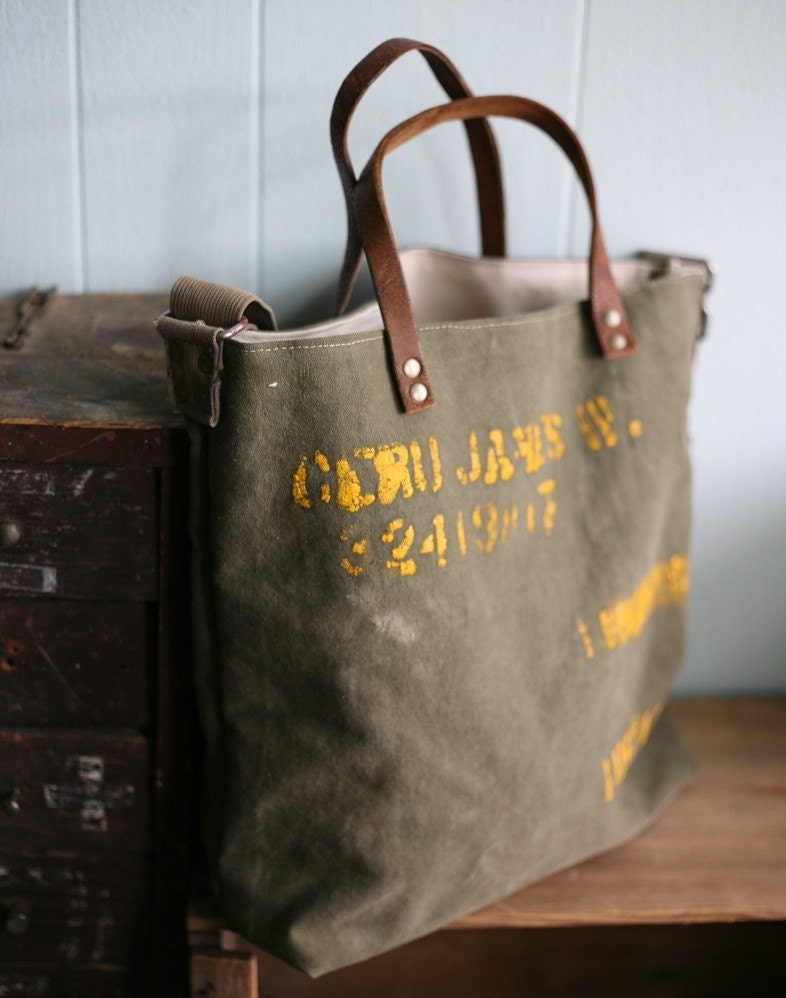 recycled canvas tote bag