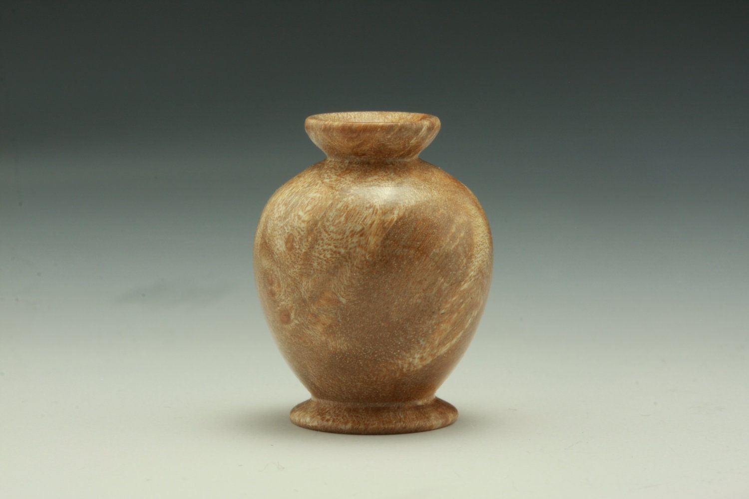 1" Scale Miniature Dollhouse Turned Maple Burl Footed Vase