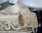 Cuff RAPTURE  Brass,Antique Lace,Rhinestone fabric bracelet, cuff,victorian,French,Paris
