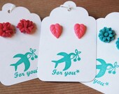 Pink Leaf Earrings