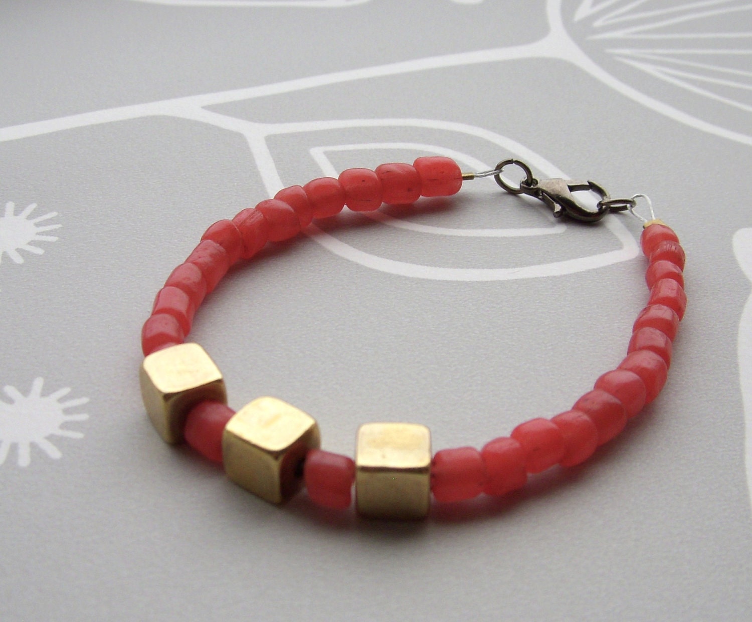 Red Glass Beaded Bracelet