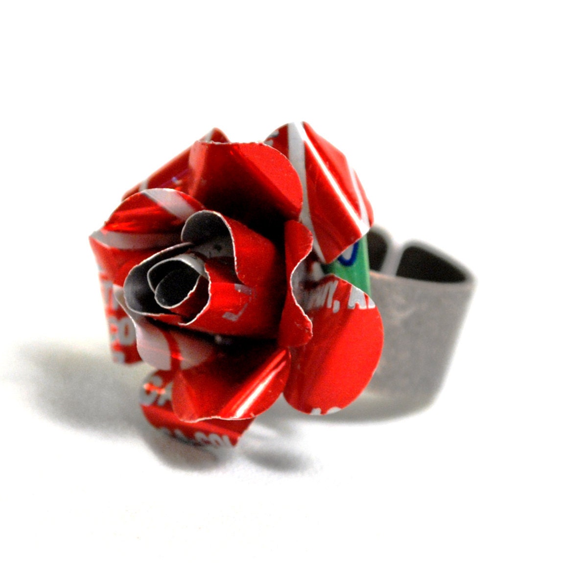 Recycled Jewelry RED COKE Rose Ring