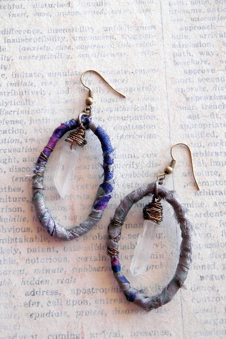 Rustic Hoops with Quartz Points