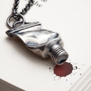 Silver paint tube necklace - Famous - RedSofa jewelry