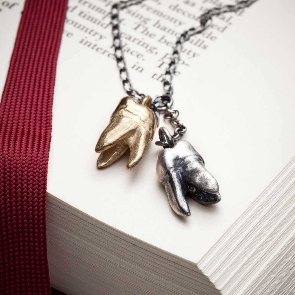 The Molar Tooth - sterling silver necklace - RedSofa jewelry