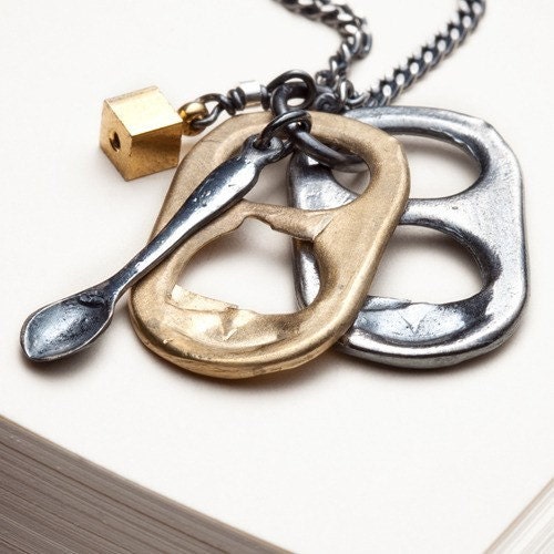 SALE - Party Kit - Silver and Bronze charm necklace
