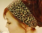 LEOPARD LARGE animal print Wide headband dress wrap Cheetah animal hair head band jungle