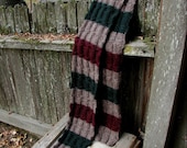 Red Green Block Stripe Men's Scarf