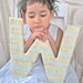 Shabby Chic Letter W, Wall Letter, Modern Farmhouse, Cottage Wall Decor, Beach Cottage, Cream