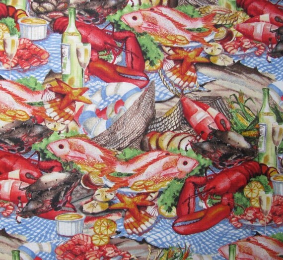 Michael Miller Seafood Fabric by StitchintheMountains on Etsy