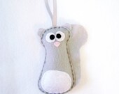 Felt Holiday Ornament - Sammy the Gray Squirrel - Made to Order