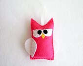Felt Christmas Ornament - Lola the Pink Owl - Grumpy