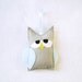 Felt Christmas Ornament - Boris the Sleepy Gray Owl