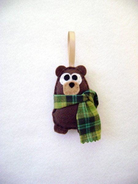 Felt Christmas Ornament - Willis the Baby Brown Bear