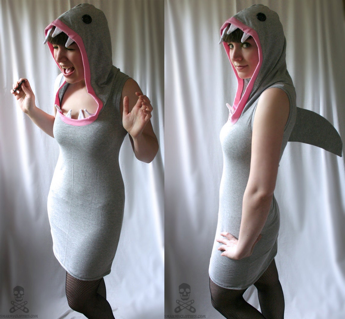 Shark Attack hoodie dress funny custom halloween costume - smarmyclothes nerd geek diy