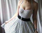 polka dot retro rockabilly Yvonne swing dress custom - handmade to order - smarmyclothes