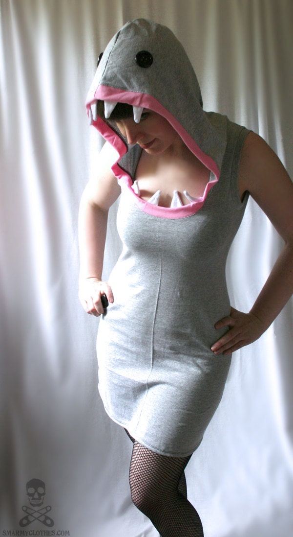 Shark Attack hoodie dress funny custom halloween costume - smarmyclothes nerd geek diy