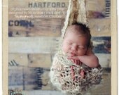 Hanging Bunting Photo Prop Handknit Baby Hammock Sling Cocoon Newborn Boy Infant Photo Prop Upsy Daisy in Neutral Sandy Desert tones