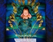 Handknit Photo Prop Cocoon Peacock Ruffled Fanback for Newborn Boy or Girl for Pro Photographers Newborn Proud as a Peacock ORIGINAL DESIGN