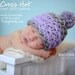 Baby Girl Hat Criss Cross Beanie Photo Prop for Newborns Original Design by TrickyKnits in Smoke Gray and Lavender Lilac ORIGINAL DESIGNER