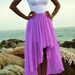 Silk High/Low Hem Skirt With Center Slit