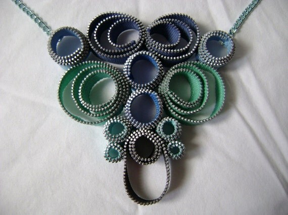 Tidal Pools and Hidden Mystery - Zipper Necklace