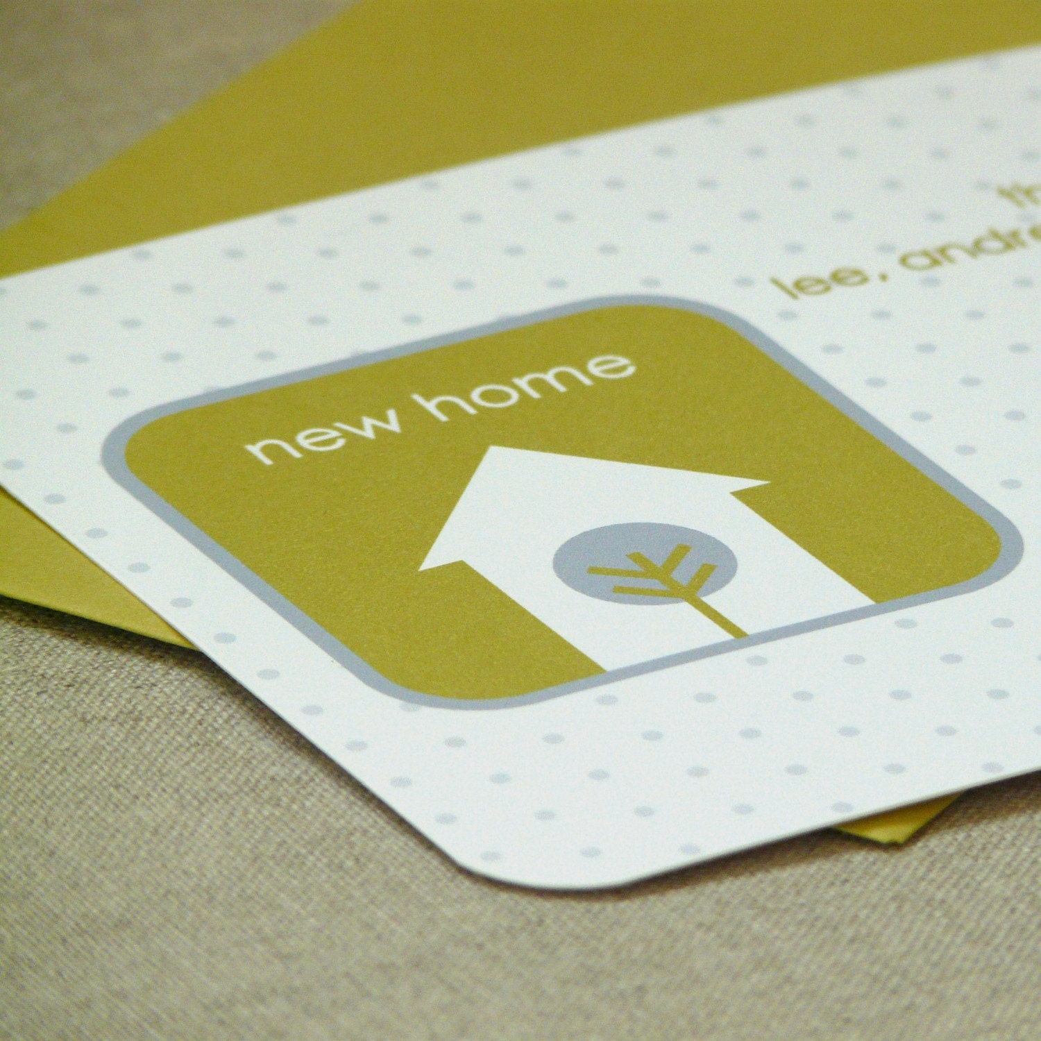Moving Announcements - set of 10 flat note cards - tree house cube