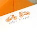 personalized couple stationery - set of 10 flat notes stationary - bicycle together