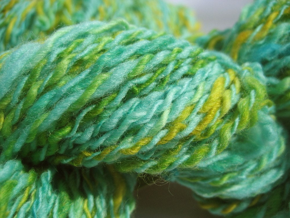 Turquoise Meadow handspun yarn