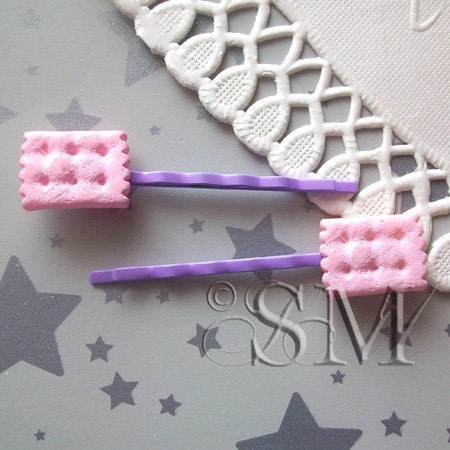 Strawberry Wafers - kawaii hairpins