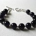 Sterling Silver Bracelet Large Deep Purple Amethyst Beads