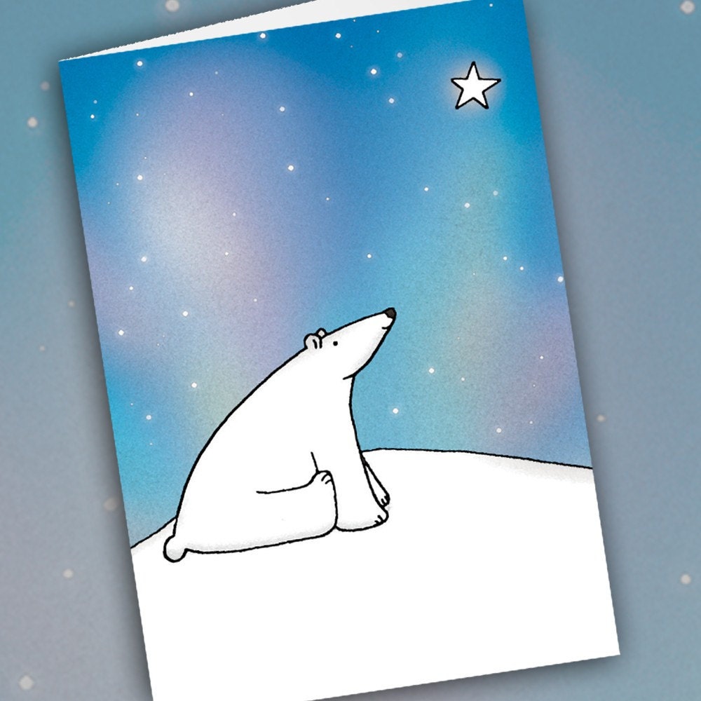 Wish on a Star - Polar Bear Card
