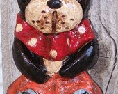 Folk Art Halloween Boston Terrier Pumpkin Dog Ornament