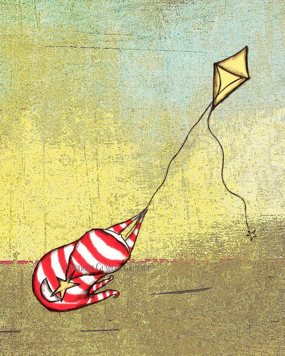 The Great Kite Flight Childrens Nursery Artwork 8 x 10 - GumballGrenade