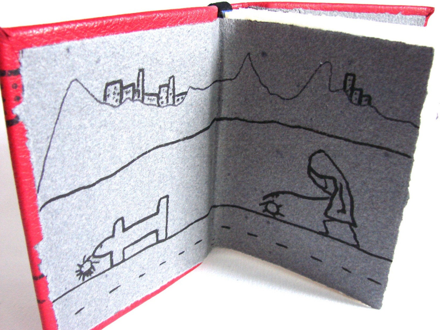 Sale Red Leather Journal by Strikebooks bookbinding original art