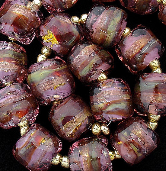 DSG Beads Handmade Organic Lampwork Glass - Made To Order Opals (Cranberry)