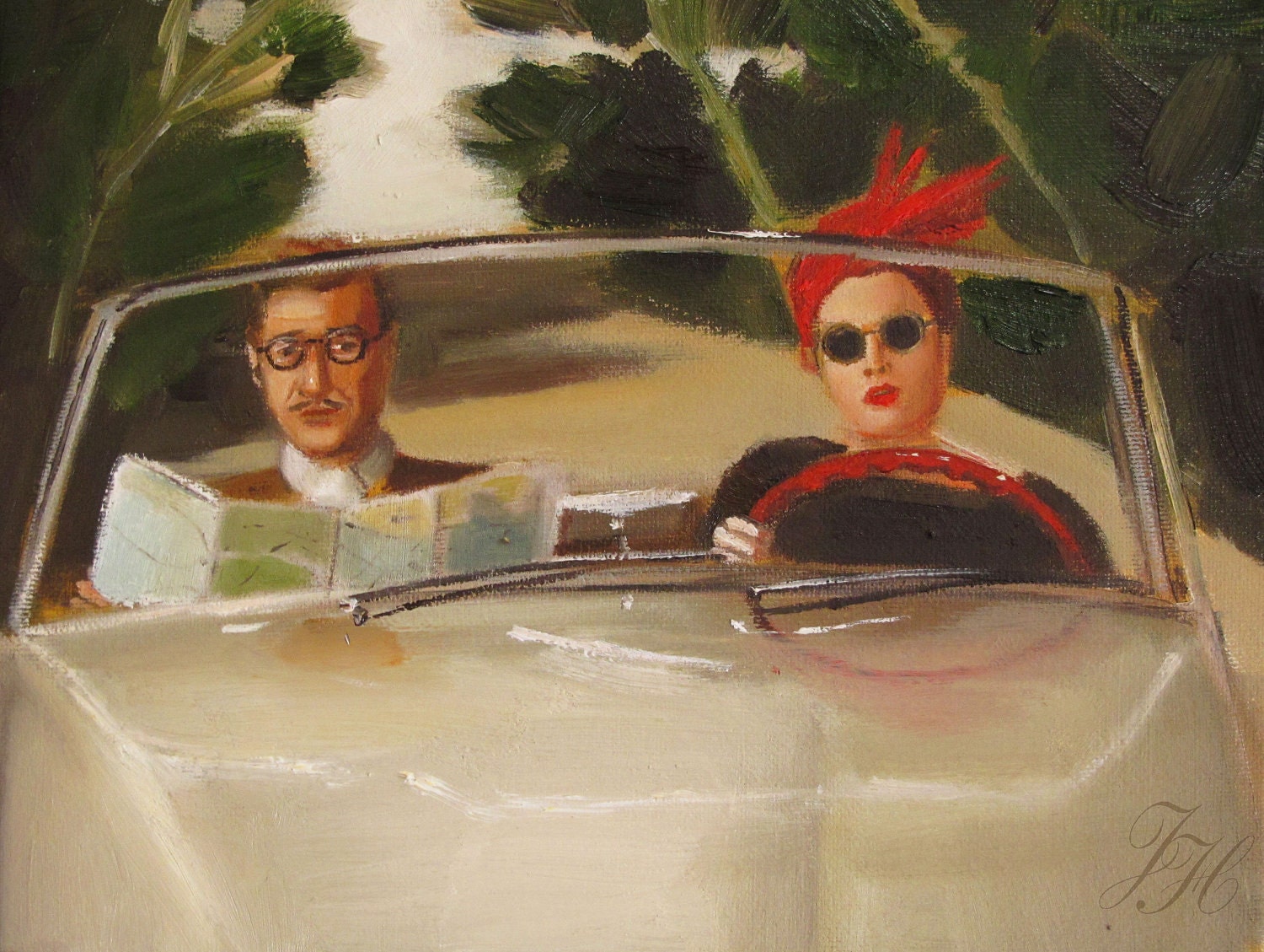 Neither Silke Or Hugo Could Suppress The Nagging Feeling That Perhaps This Was Not The Best Time To Go On A Holiday- Limited Edition Print